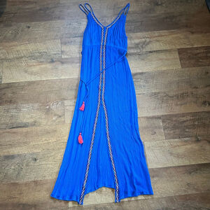 Women's Let Them Eat Cake Maxi Dress Size L Blue